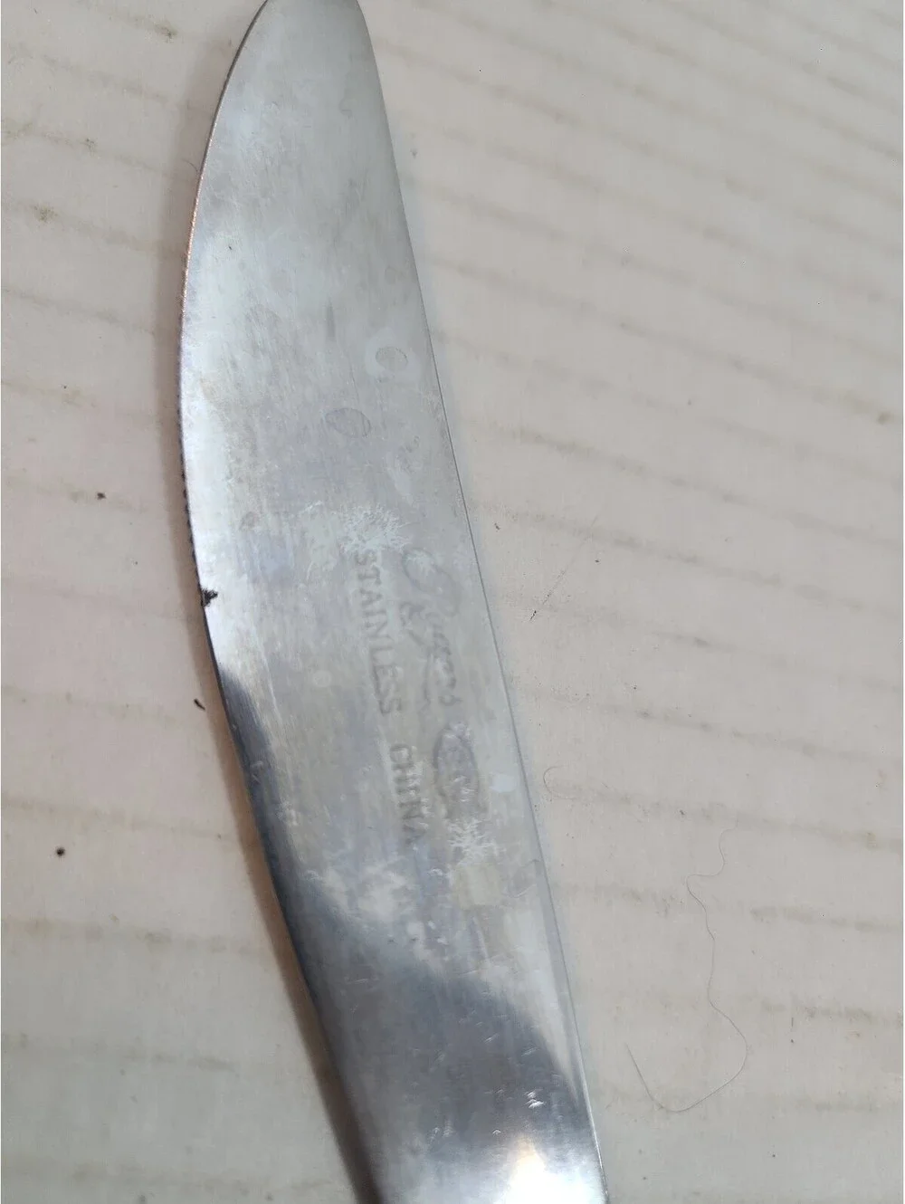 Vintage Rogers Stainless Steel Dinner Knife Rose Pattern